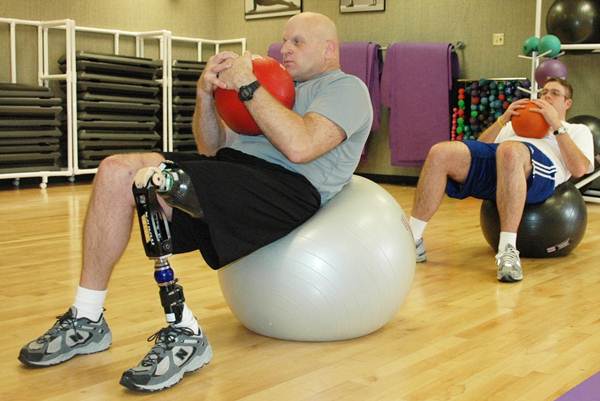 reabilitação com bola de pilates